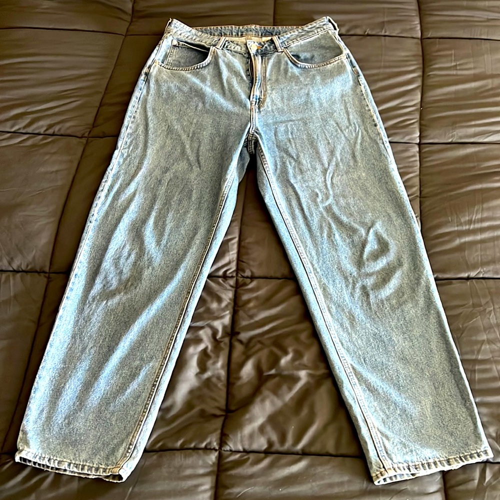 H&M 90’s baggy jeans blue denim size 12